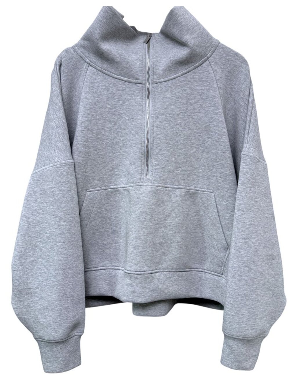 Calla Sweatshirt Women's XXL Heather Gray Casual Pullover 1/2 Zip Mockneck Scuba